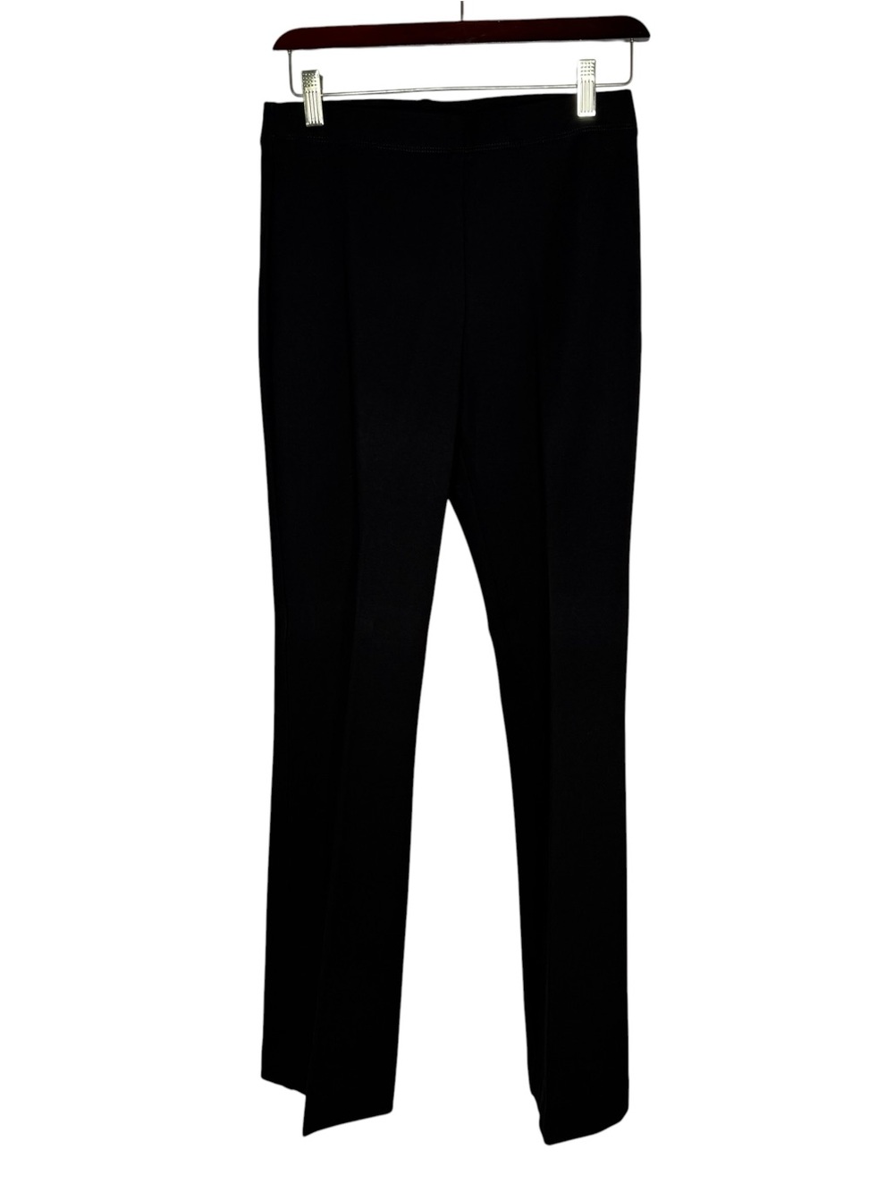 Karen Kane Pull On Pants Size Small Black Straight Leg Quiet Luxury Career Chic